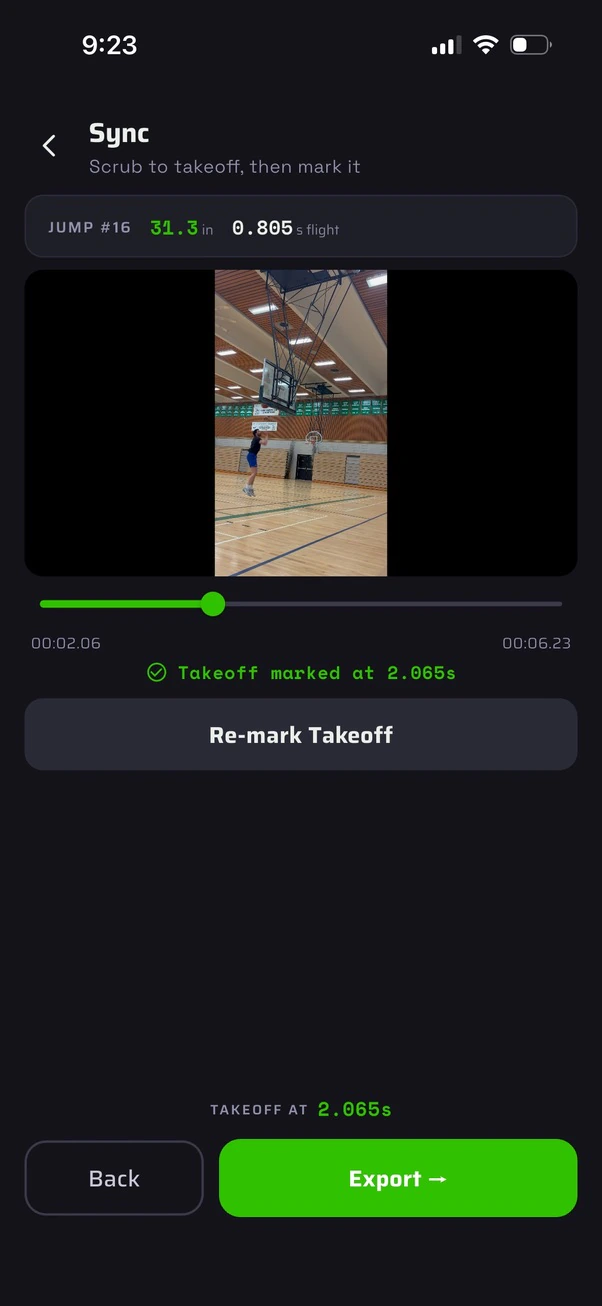 Sync screen scrubbing video to the takeoff frame